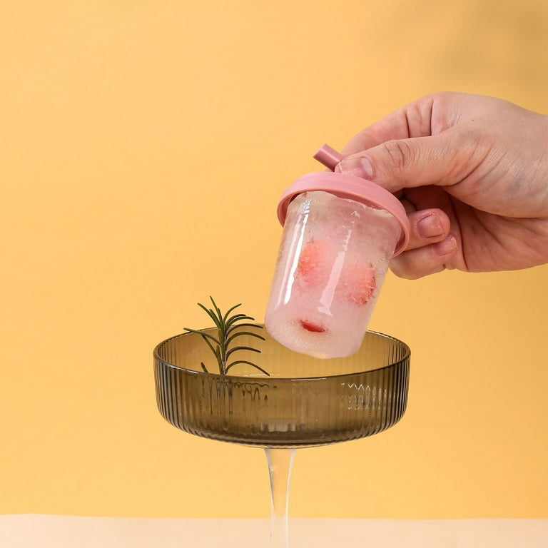 Milk Tea Cup Ice Mold, Creative Popsicle Ice Mold, Wovilon Creative Popsicle Mold, 6 Grid Plastic Popsicle Ice Mold Milk Tea Cup Ice Mold, Creative Popsicle Ice Mold, Wovilon Creative Popsicle Mold, 6 Grid Plastic Popsicle Ice Mold